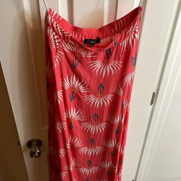 Lulu’s Trancoso Coral Floral Print Two-Piece Maxi Dress Medium - Picture 7 of 12